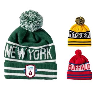 Custom Pompom Knitted Cuffed Beanie