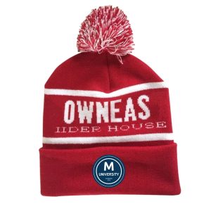 Cuffed Knit Beanie W/ Pompom