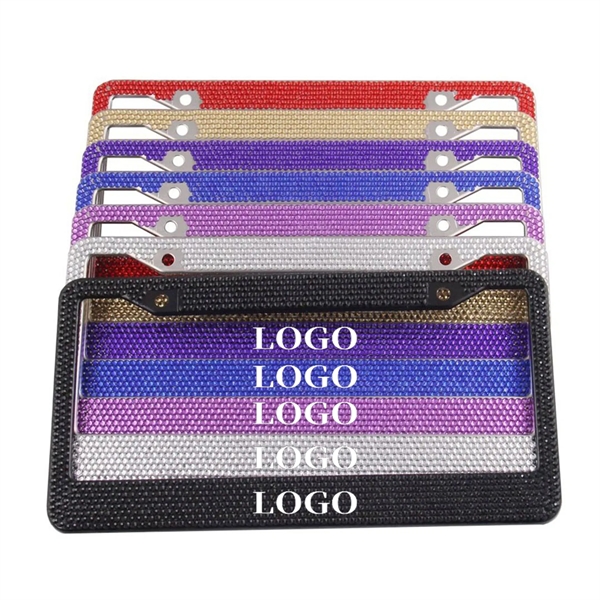 Stainless Steel License Plate Frames inlaid with diamonds