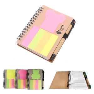 Spiral Notebook W/ Pen and Sticky Notes