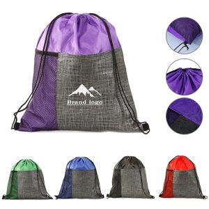 Polyester Drawstring Bag With Pocket