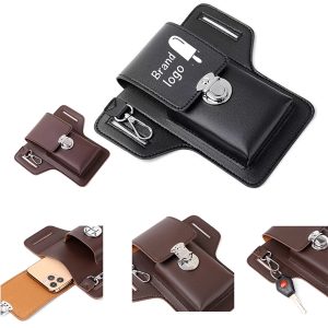 PU Leather Phone Holster Waist Bag