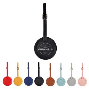 Round Shape Leather Luggage Tag