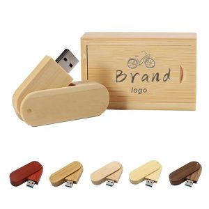 Wood Swivel USB Flash Drive