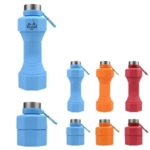 Dumbbell Shape Silicone Collapsible Sports Bottle