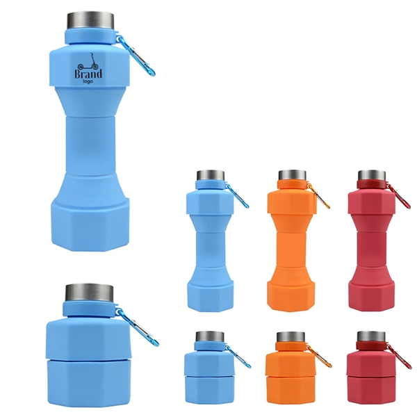 Dumbbell Shape Silicone Collapsible Sports Bottle