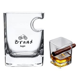 Whiskey Glasses W/ Cigar Holder