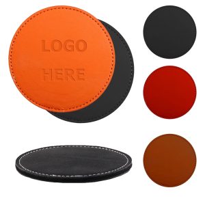 Luxury Round Leatherette Coaster