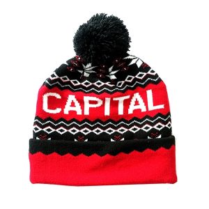 Cuffed Knit Beanie W/ Pom