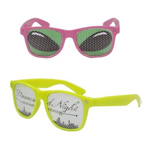 Retro Pinhole Sunglasses w/ Full Color Graphic