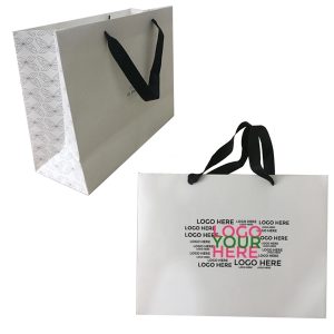 Large Laminated Euro Tote Bag W/ Ribbon Handle