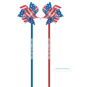 Pinwheel, 4" Patriotic Stars and Strips (ASSEMBLY INCLUDED)