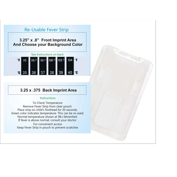 Fever Strip Thermometer with case - Reusable