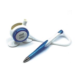Desk Counter Ballpoint Stand Pen w/ Retractable Cord