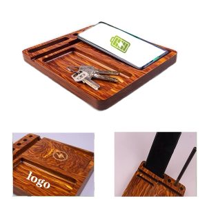 Custom Wireless Charging Wooden Storage Tray