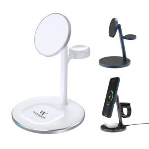3-in-1 Fast Wireless Charger Desktop Holder