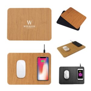Wood Grain Wireless Charging Mouse Pad