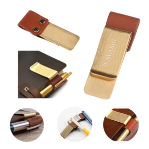 Metal Leather Pen Clip Penn Holder