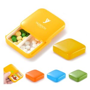 Portable push-pull medicine box square Mini two compartment