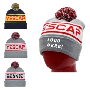 Knitted Hat With Pompom