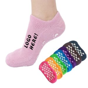 Polyester Loop Pile Slipper Socks With Dot Grip Slip Resista