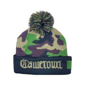 Camo jacquard knitted hat w/Pompom