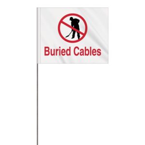 2-Color 4" x 5" Custom White High Gloss PE Marking Flag