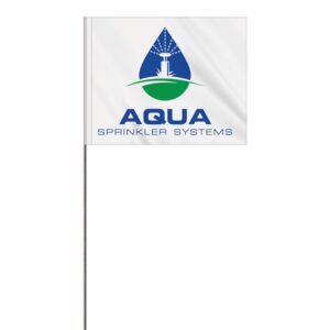 2-Color 4" x 5" Custom White High Gloss PE Marking Flag
