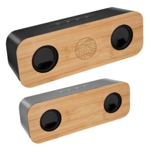Chrome and Bamboo Wireless Speaker