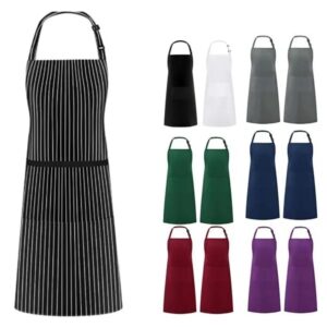 Bib Aprons Waterdrop Resistant with 2 Pockets