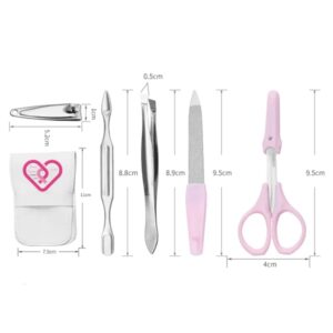 5Pcs Eyebrow Tweezers Set with Pouch