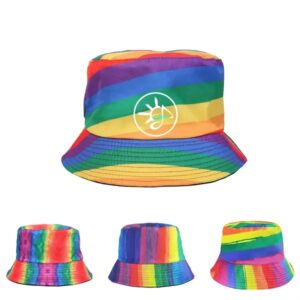 Custom Rainbow Colorful Printed Outdoor Fisherman Sun Hat