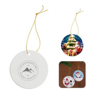 3" Circle Ceramic Christmas Ornament