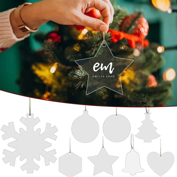 Clear Flat Acrylic Christmas Ornament for DIY Craft