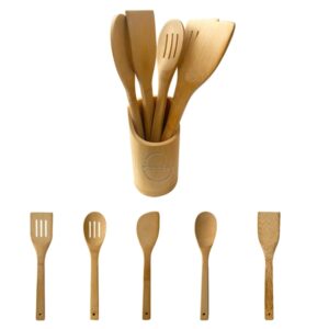 5 Pieces Kitchen Utensils Bamboo Spatula Set