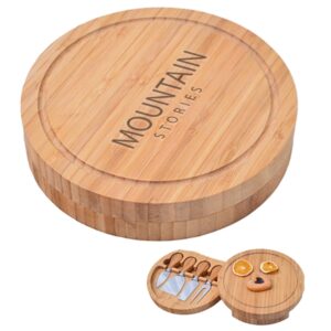 Swivel Top Mini Bamboo Cheese Board Knife Set
