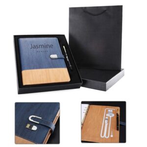 Office Notebook w/Power Bank and Flash Drive/Pen Gift Set