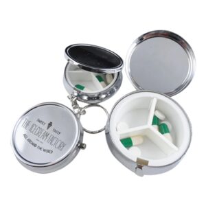 Round Shape Metal Pill Box