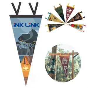 Polyester Double Side Full Color Triangle Felt Pennat Flags