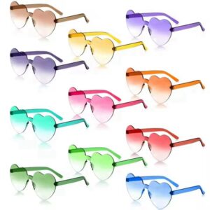 Gradient Color Heart Shape Rimless Sunglasses