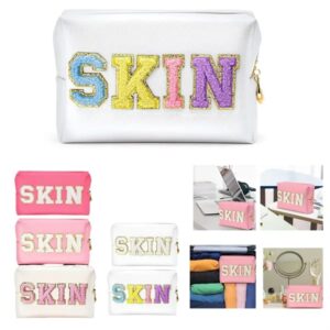 PU Leather Towel Embroidered Waterproof Makeup Bag