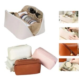 PU Leather Layered Makeup Storage Bag