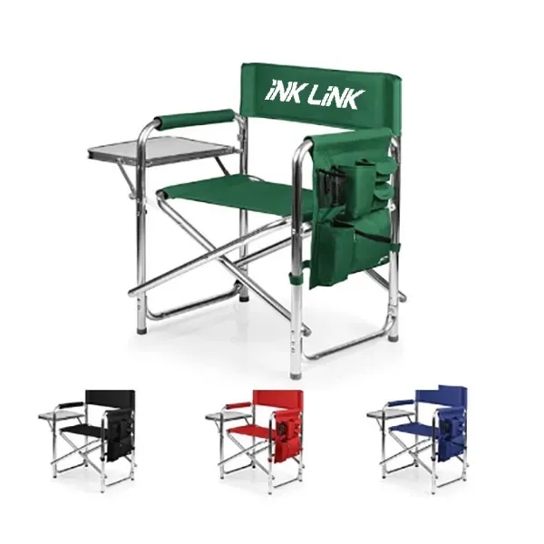 Deluxe Lightweight Folding Directors Chair With Side Table