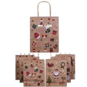 Christmas Kraft Paper Gift Bags