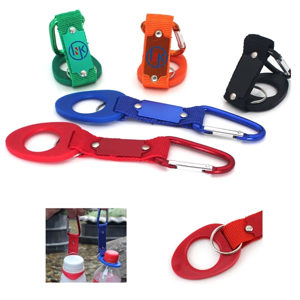 Carabiner Key Ring with Strap Metal Plate