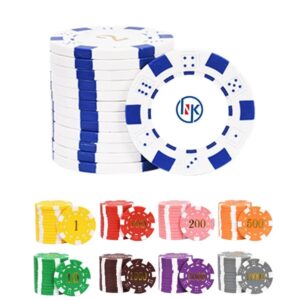 Dice 1 Side Imprint ABS Composite Striped Poker Chips