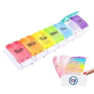 Travel 7 Day Pill Box Organizer Case with Spring Open