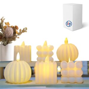 Pumpkin Flameless LED Pillars Candles Cube