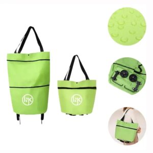 2 in 1 Foldable Shopping Bag with Wheels