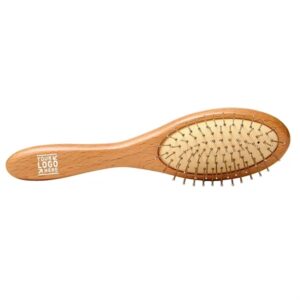 Natural Wood Comb with Metal Bristles